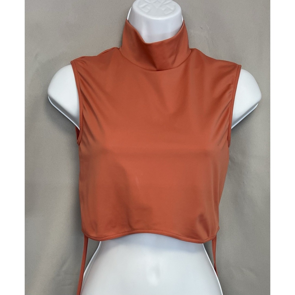 Balera Dancewear‎ Orange Cutout Detail Crop Top Sz Large Adult LA